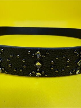 Source Unknown Black Patent Belt with Gold Ornate Buckle M/L Source Unknown Black Belt with Gold Embellished Buckle main image 3